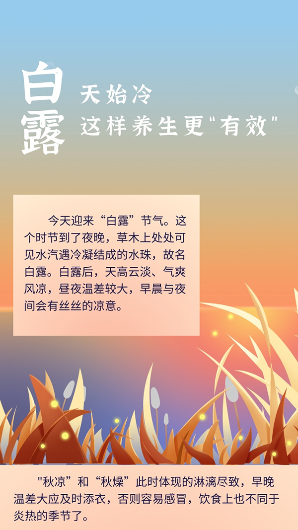 白露天始冷這樣養生更“有效”