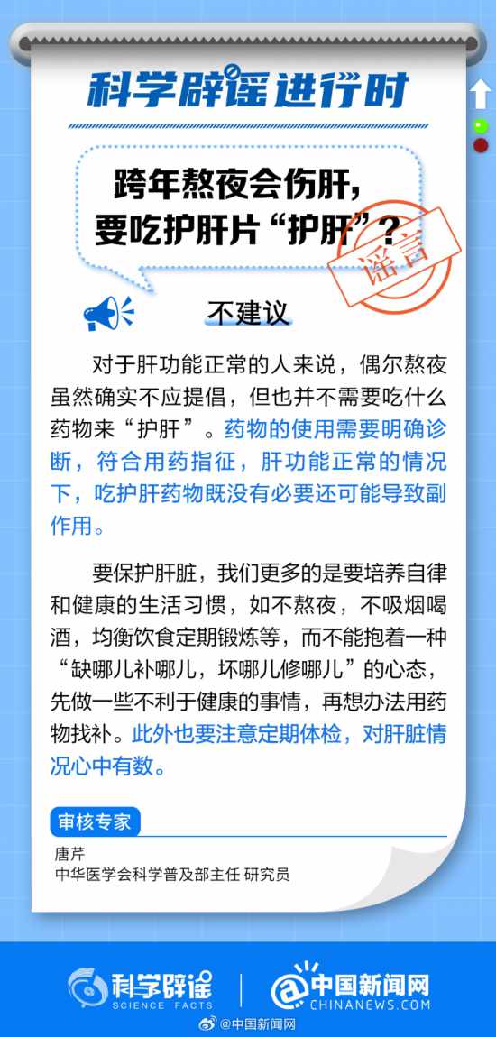 跨年熬夜會傷肝，要吃護肝片“護肝”？