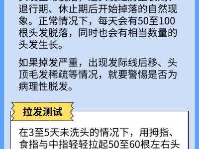 秋季脫發(fā)高峰期 這些防脫誤區(qū)需警惕
