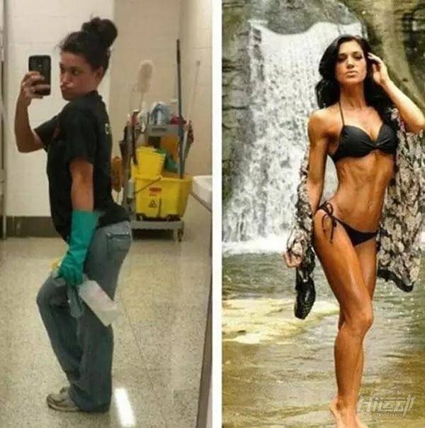 健身勵志！35歲保潔阿姨變性感女模