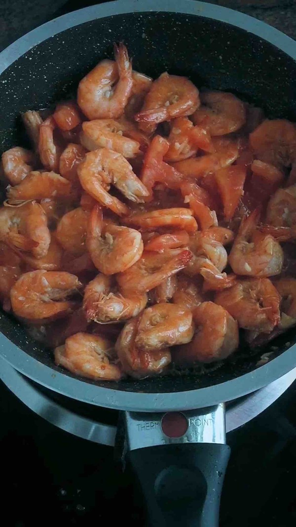 蒜香茄汁蝦的做法-咸鮮味炒菜譜