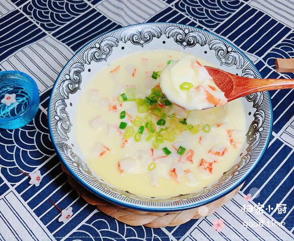 豆漿蟹柳蒸水蛋(經典家常粵菜)的做法-咸鮮味蒸菜譜-易網健康養生網 豆漿蟹柳蒸水蛋(經典家常粵菜)的做法-咸鮮味蒸菜譜