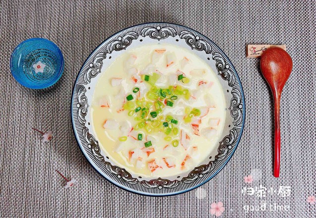 豆漿蟹柳蒸水蛋(經典家常粵菜)的做法-咸鮮味蒸菜譜-易網健康養生網 豆漿蟹柳蒸水蛋(經典家常粵菜)的做法-咸鮮味蒸菜譜