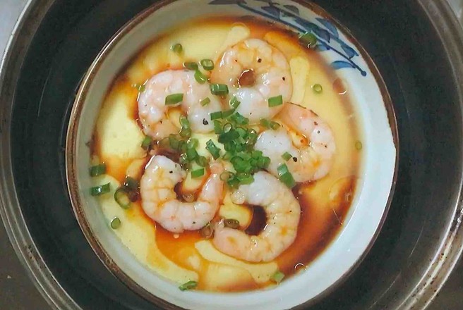 蝦仁蒸蛋羹#德喜茶油#的做法-家常味蒸菜譜