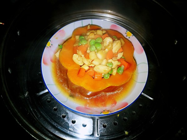 雞丁南瓜盅的做法-其它口味蒸菜譜-易網(wǎng)健康養(yǎng)生網(wǎng) 雞丁南瓜盅的做法-其它口味蒸菜譜