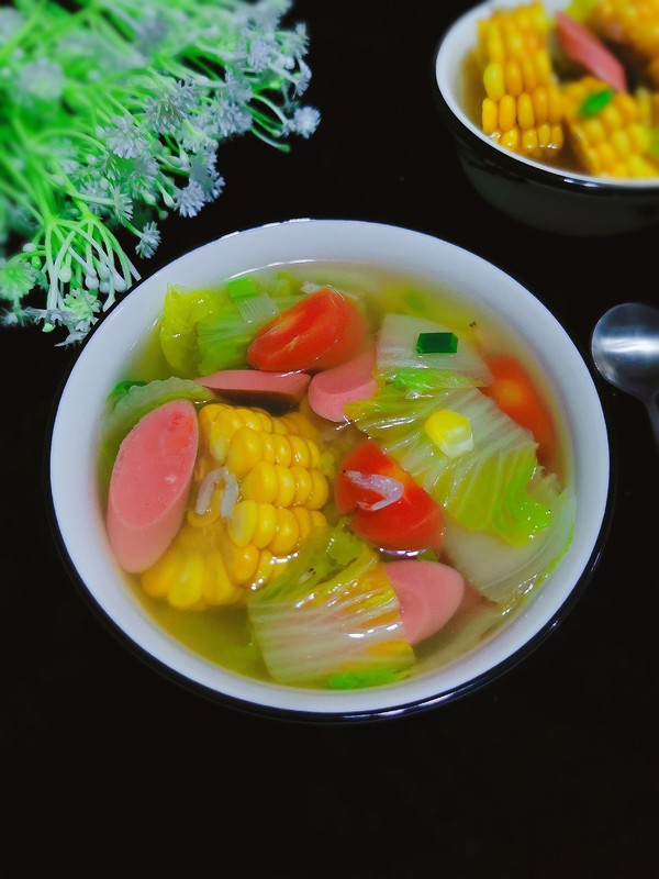 白菜玉米清脂養顏湯的做法-咸鮮味煮菜譜