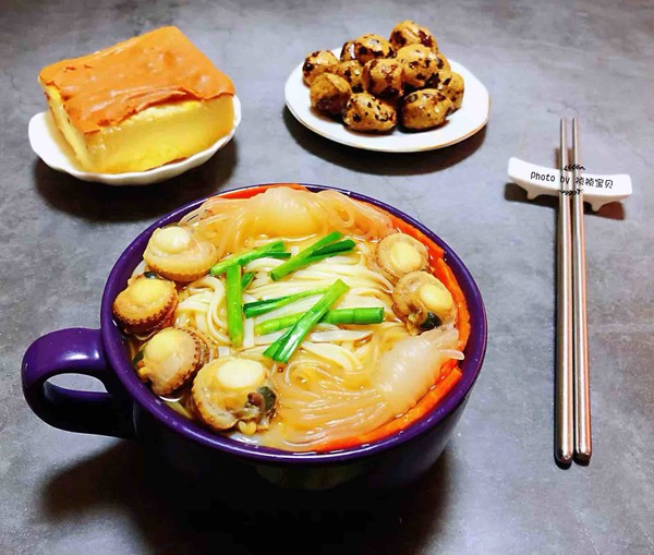 扇貝時蔬面的做法-咸鮮味煮菜譜-易網健康養生網 扇貝時蔬面的做法-咸鮮味煮菜譜