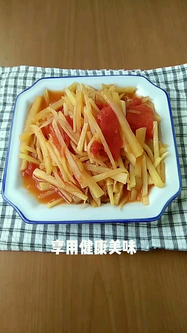 番茄土豆絲的做法-家常味燒菜譜