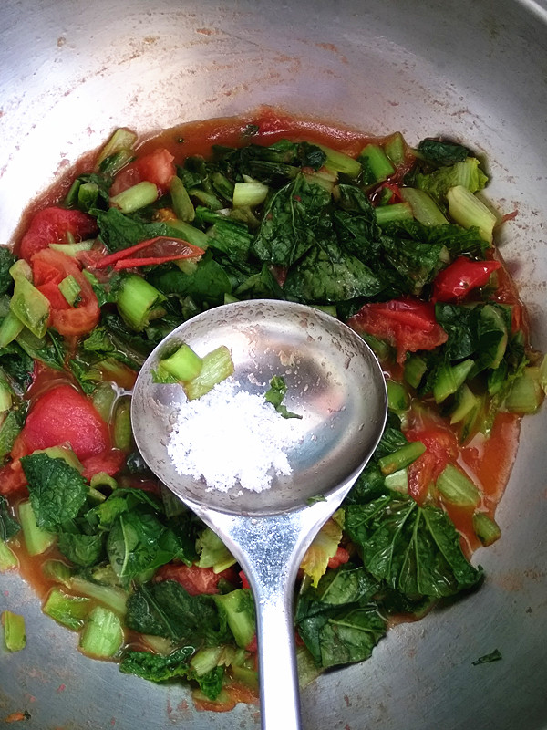 西紅柿炒小白菜的做法-家常味炒菜譜