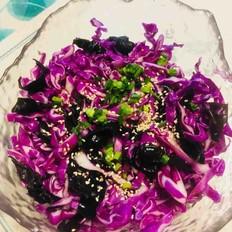 木耳拌紫甘藍(lán)的做法-酸甜味拌菜譜