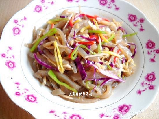 五彩酸辣魔芋絲的做法-酸辣味炒菜譜-易網健康養生網 五彩酸辣魔芋絲的做法-酸辣味炒菜譜