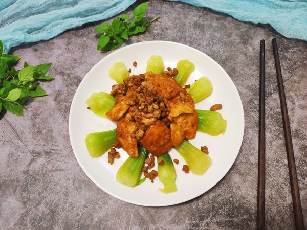 家常青菜豆腐，完美的搭檔，超級下飯！的做法-家常味煎菜譜