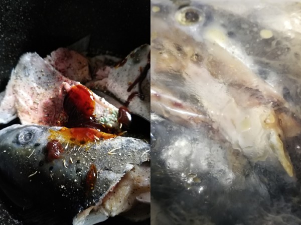 媽媽的快手下飯菜～～蒜燜三文魚頭的做法-家常味燜菜譜
