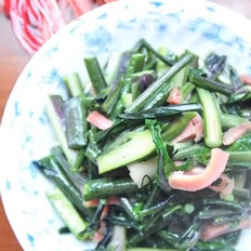 紫菜苔炒咸肉絲的做法-家常味炒菜譜