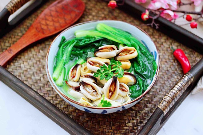 上湯豆皮青口小白菜的做法-咸鮮味煮菜譜-易網健康養生網 上湯豆皮青口小白菜的做法-咸鮮味煮菜譜