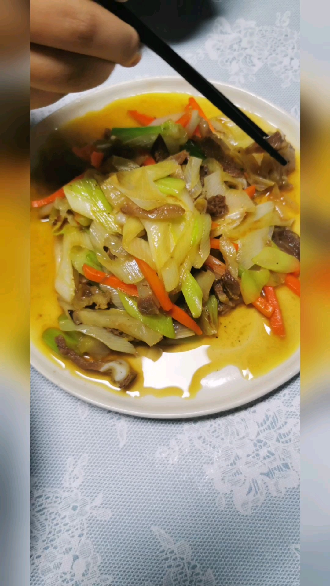 大蔥炒牛雜的做法-家常味炒菜譜