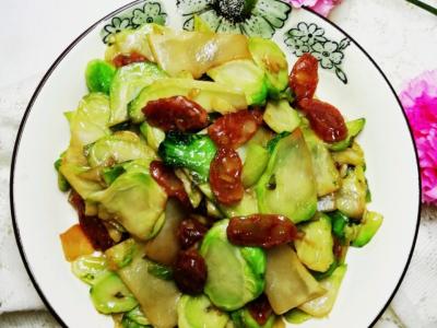 臘腸炒兒菜的做法-咸鮮味炒菜譜