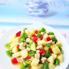 雙椒蘋(píng)果炒雞丁的做法-家常味炒菜譜