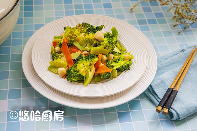 干貝炒西藍(lán)花的做法-家常味炒菜譜