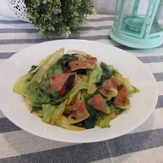 培根熗炒西生菜的做法-咸鮮味炒菜譜