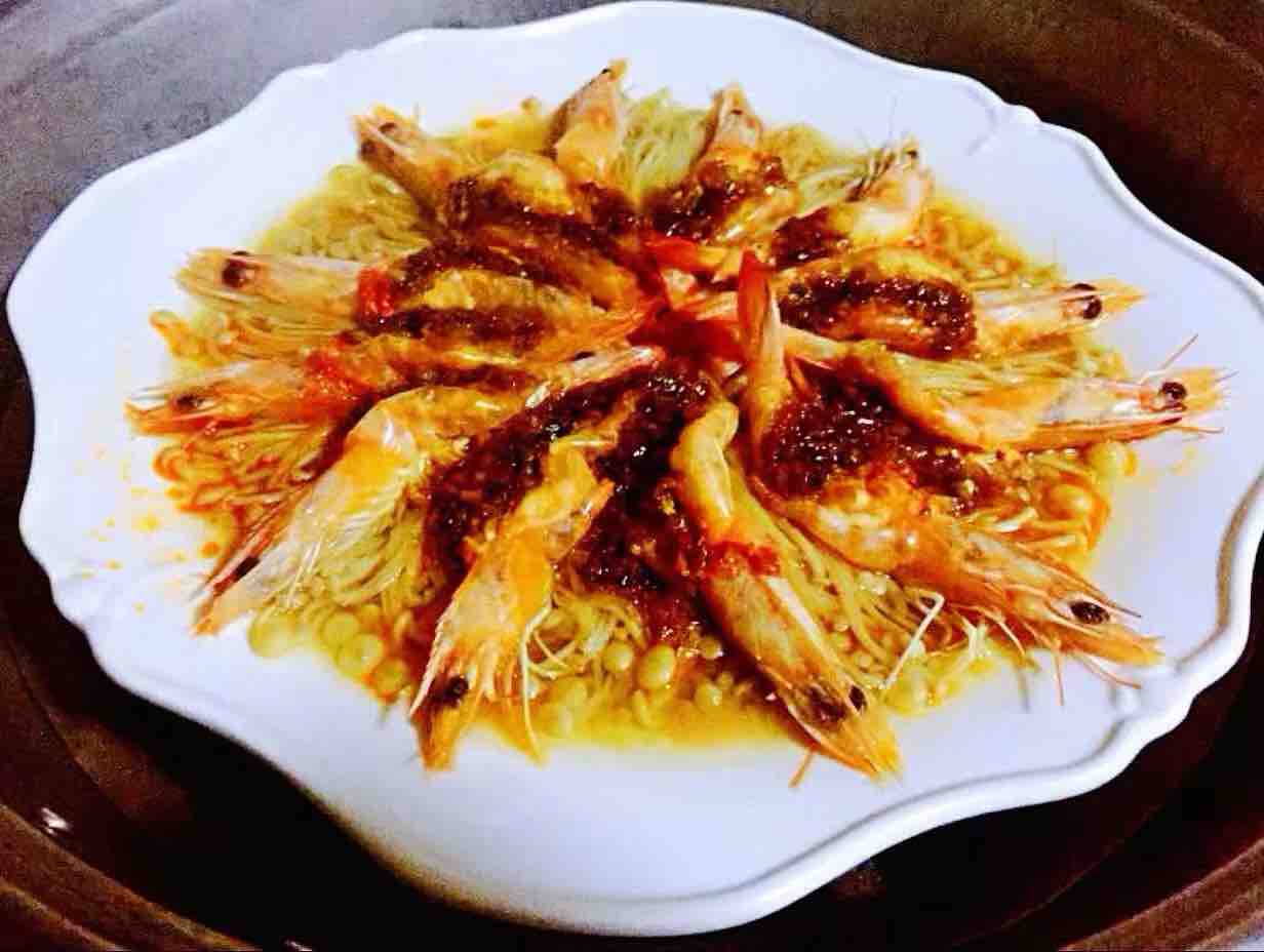 蒜蓉海蝦蒸金針菇的做法-家常味蒸菜譜-易網健康養生網 蒜蓉海蝦蒸金針菇的做法-家常味蒸菜譜