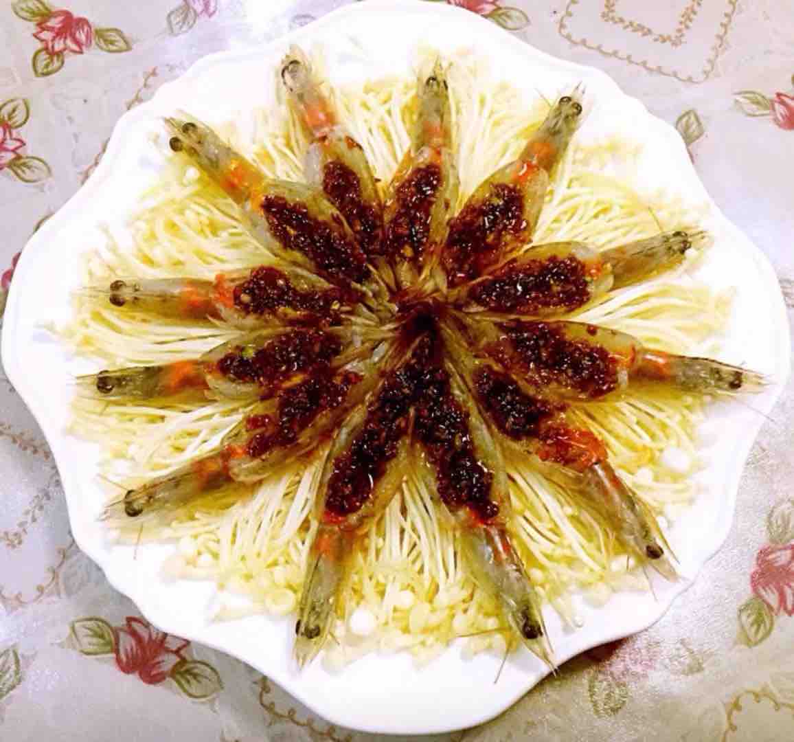 蒜蓉海蝦蒸金針菇的做法-家常味蒸菜譜-易網健康養生網 蒜蓉海蝦蒸金針菇的做法-家常味蒸菜譜