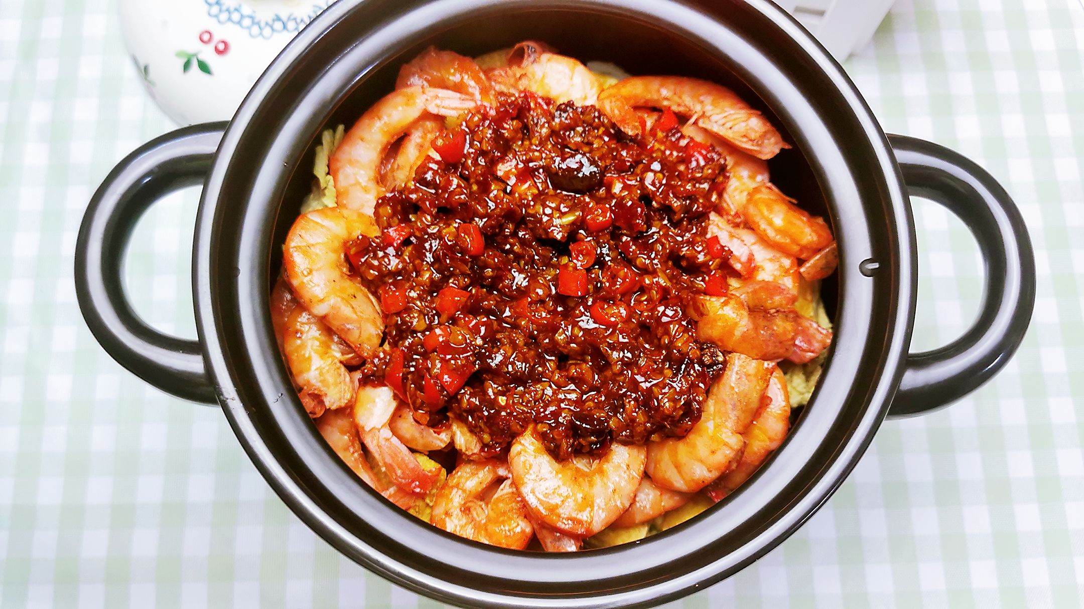 蒜蓉豆腐燒蝦煲的做法-咸鮮味燒菜譜