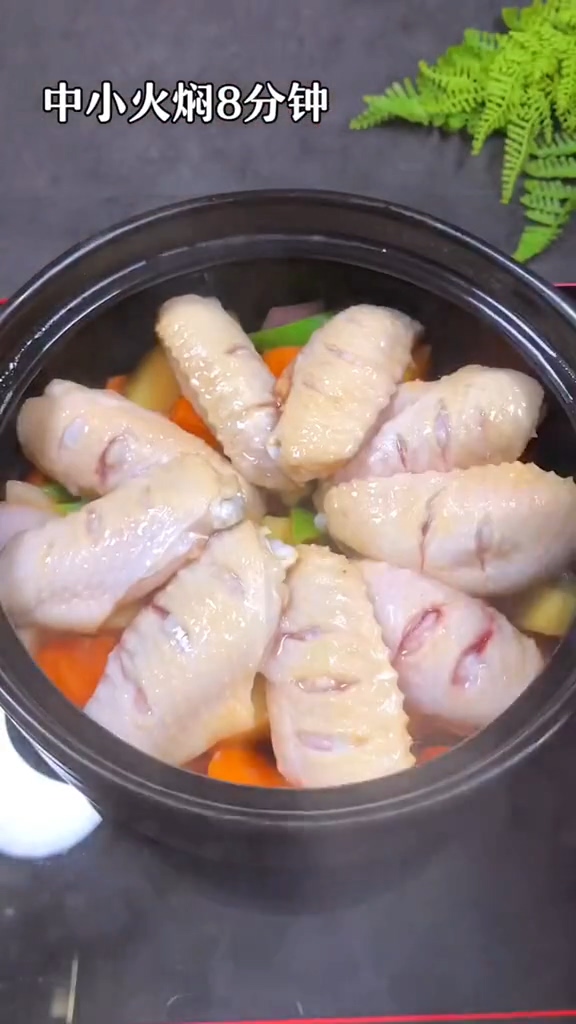 三汁雞翅燜鍋的做法-咸鮮味燜菜譜