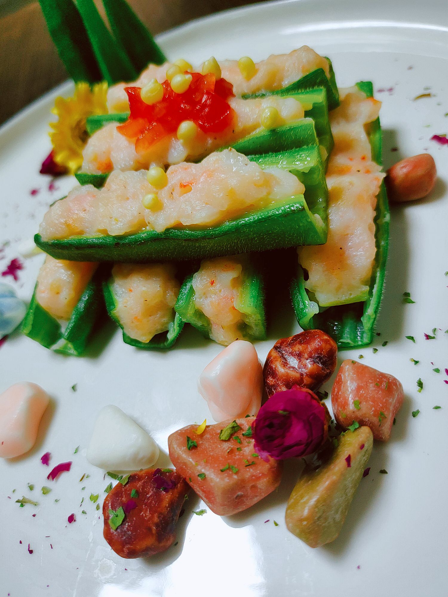 #深夜最饞的美食#百花釀秋葵的做法-咸鮮味蒸菜譜-易網健康養生網 #深夜最饞的美食#百花釀秋葵的做法-咸鮮味蒸菜譜