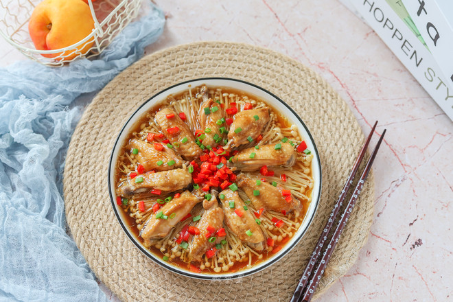金針菇蒸雞翅的做法-家常味蒸菜譜-易網健康養生網 金針菇蒸雞翅的做法-家常味蒸菜譜