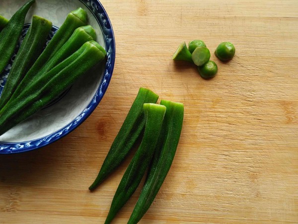 蝦蓉醬拌秋葵的做法-咸鮮味煮菜譜