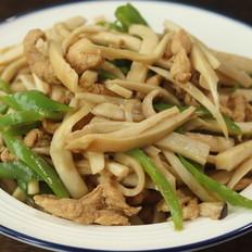 杏鮑菇炒雞胸肉絲的做法-家常味燒菜譜