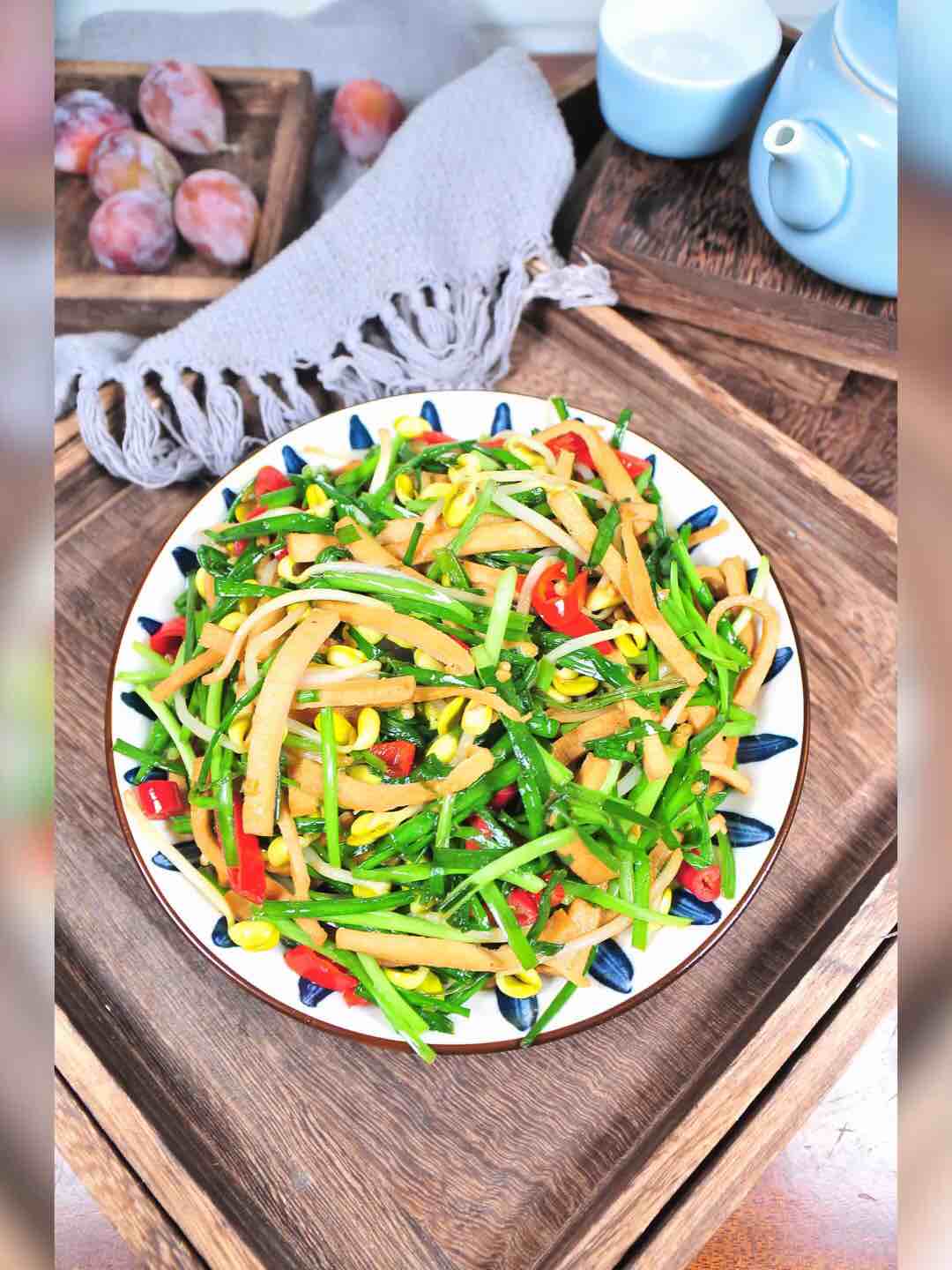 韭香豆芽炒干子的做法-家常味炒菜譜