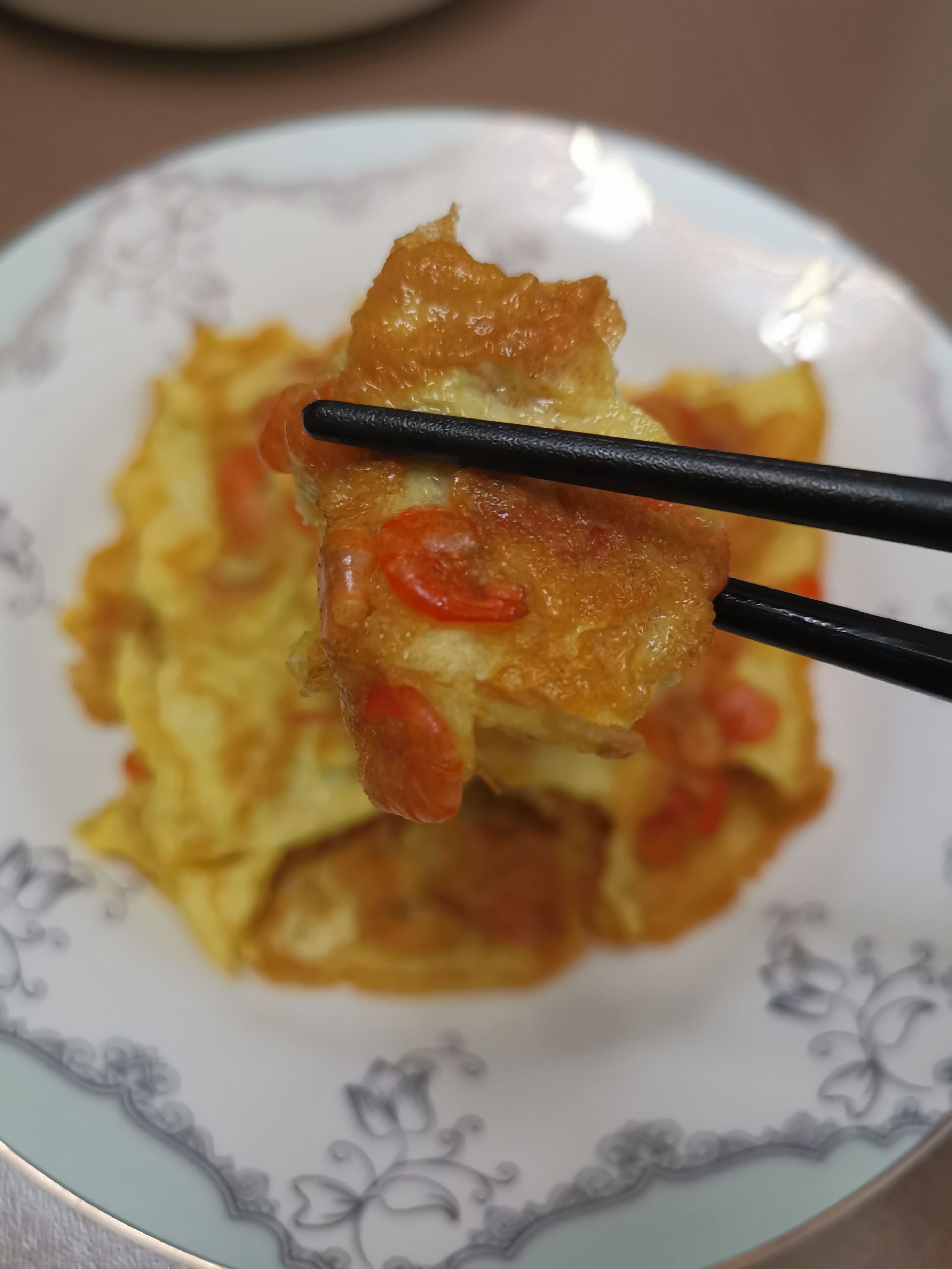 河蝦煎雞蛋的做法-家常味煎菜譜