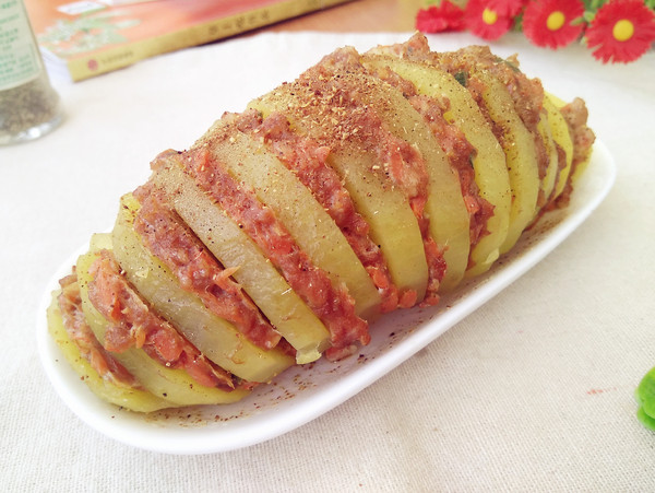 蒸制版風(fēng)琴土豆的做法-咸鮮味蒸菜譜