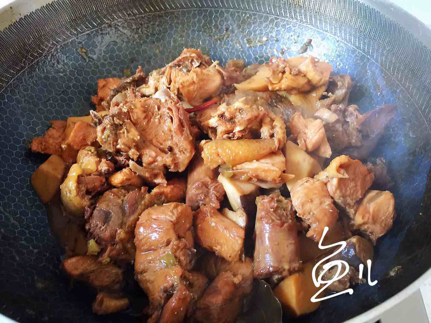杏鮑菇燒雞塊的做法-家常味燒菜譜