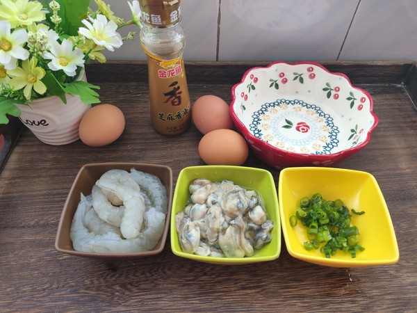 海蠣子蝦仁蒸蛋，鮮味十足超好吃！的做法-咸鮮味蒸菜譜